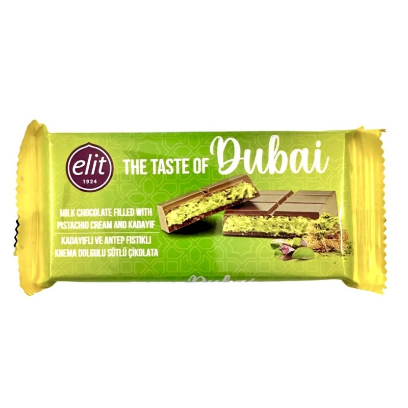Čokoláda Dubai pistácia 90g Elite