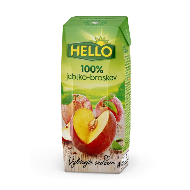 Džús Jablko-Broskyňa100% 250ml Hello