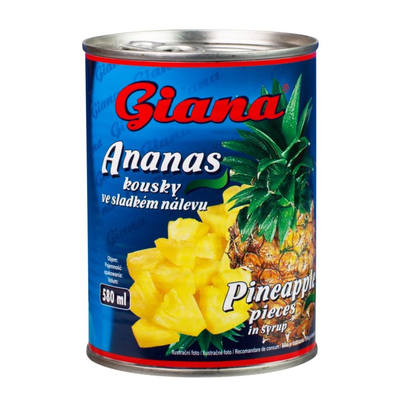 Kompót Ananás kúsky 580ml Giana
