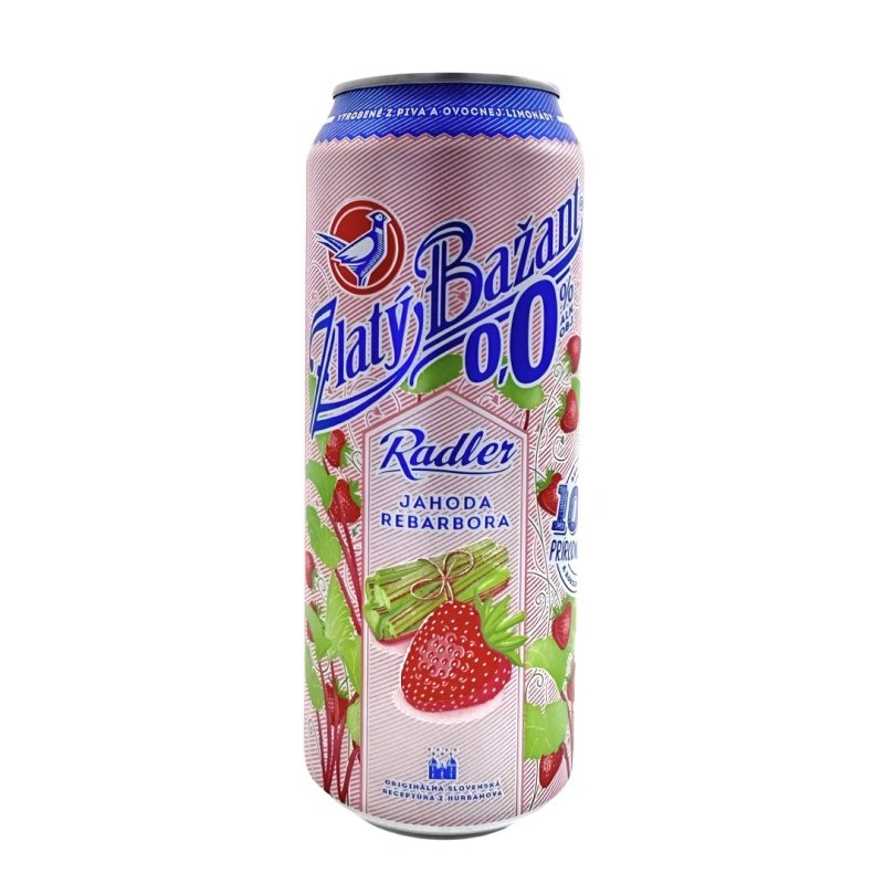 Radler Zlatý Bažant Jahoda-Rebarbora 0,0% 0,5l