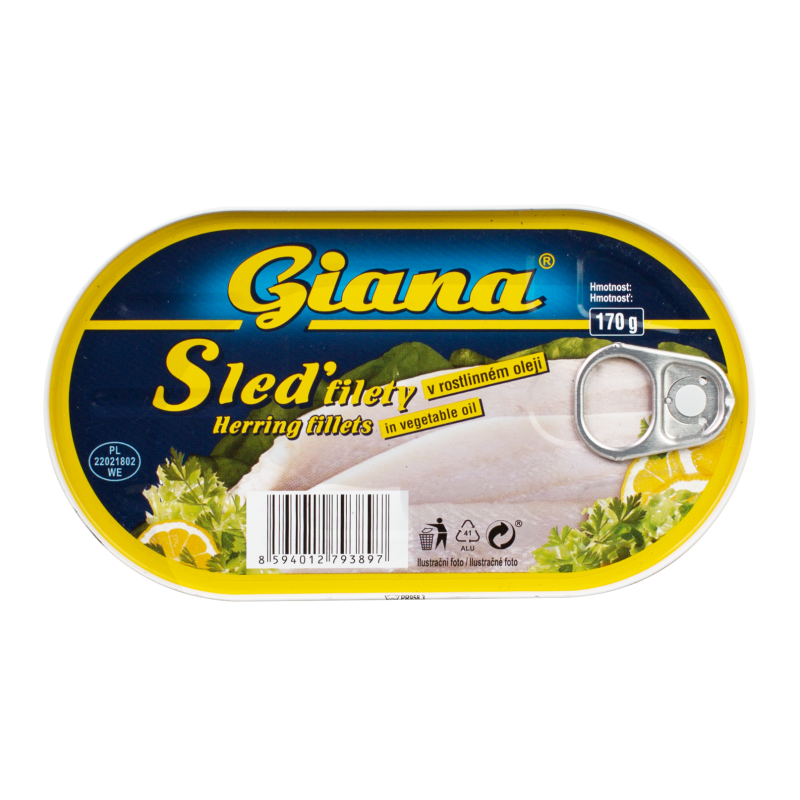 Sleď filety v rastlinnom oleji 170g Giana