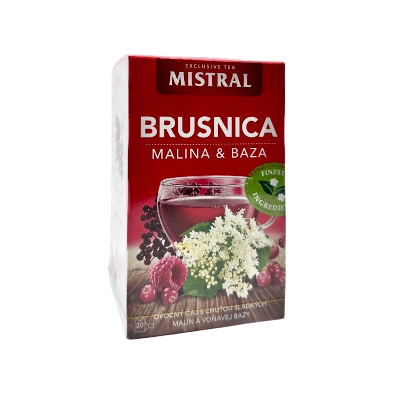 Čaj Mistral Brusnica-malina-baza 40g