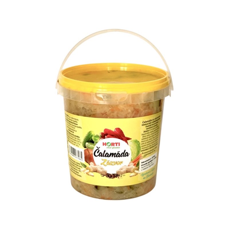 Čalamáda so zázvorom - Zeleninový šalát v sladkokyslom náleve 870g HORTI