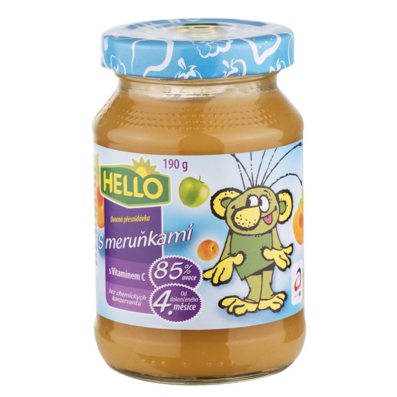 Detská výživa Marhuľa 190g sklo Hello