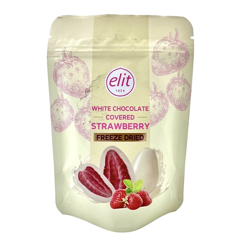 Jahody biela čokoláda lyofilizované 90g Elit