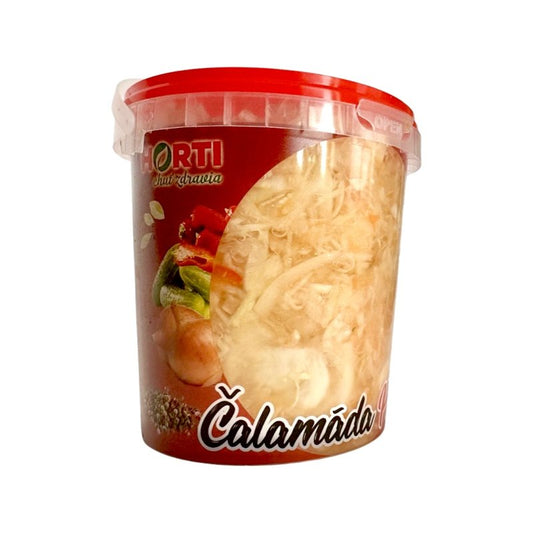 Jemne pikantná čalamáda - Zeleninový šalát v sladkokyslom náleve 870g HORTI