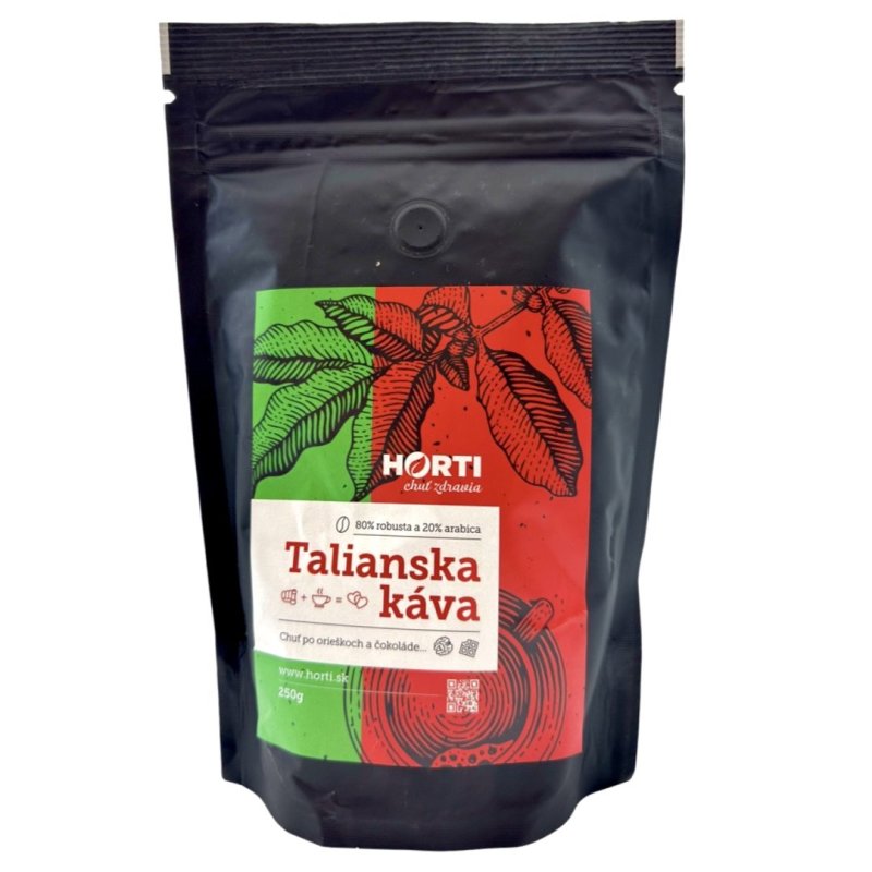Káva Talianska HORTI zrnková 250g