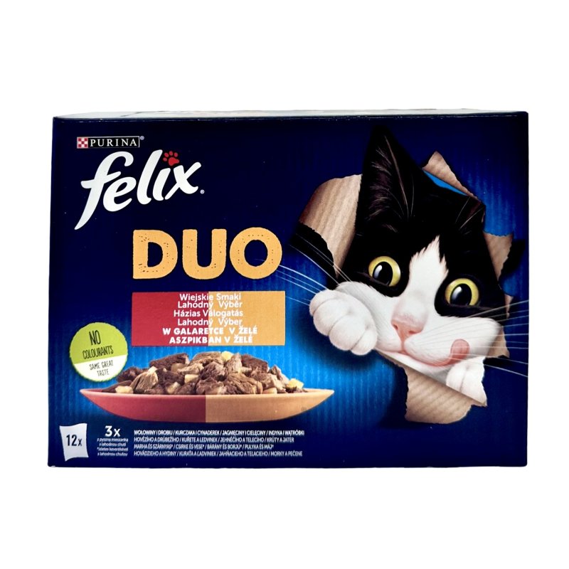 Krmivo Felix Fantastic DUO kura a obličky/hovädzie a hydinové /morka 12x85g