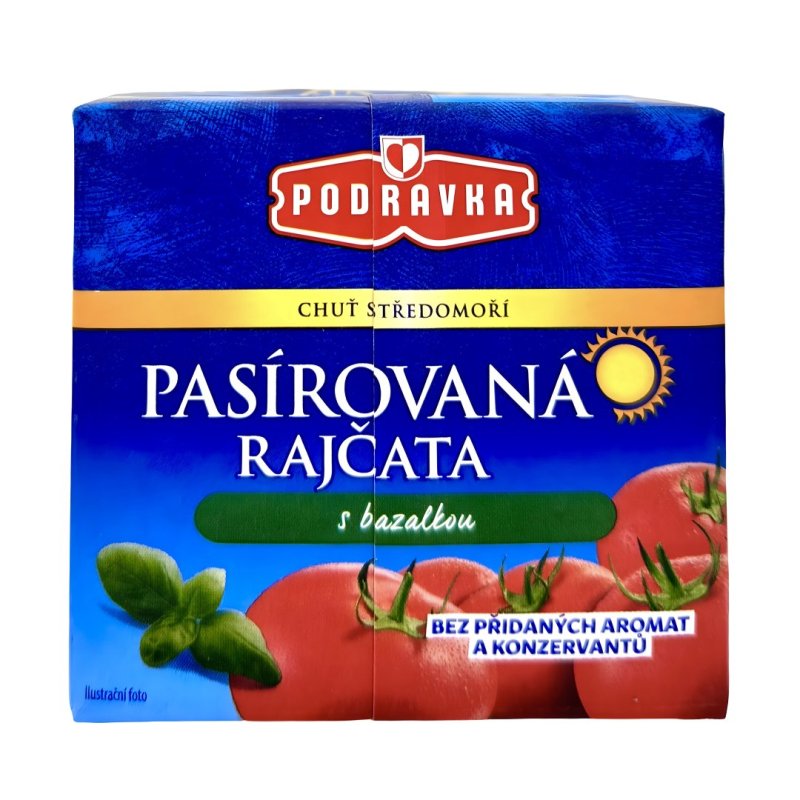 Paradajky Pasírované s Bazalkou 500g Podravka