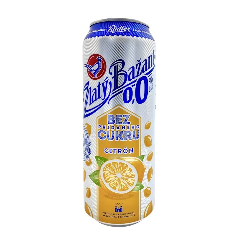 Radler Zlatý Bažant Citrón 0,0% 0,5l plech