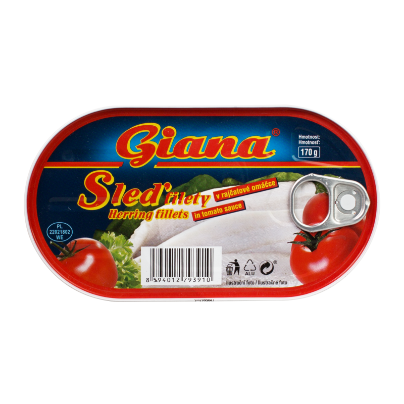 Sleď filety v paradajkovej omáčke 170g Giana