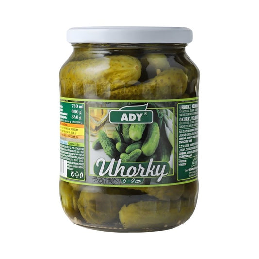 Uhorky 6-9cm 720ml PP340g Ady